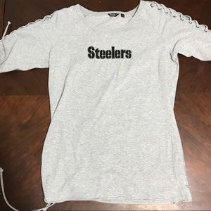 Women's Steelers Short Sleeve Shirt Gray L Touch